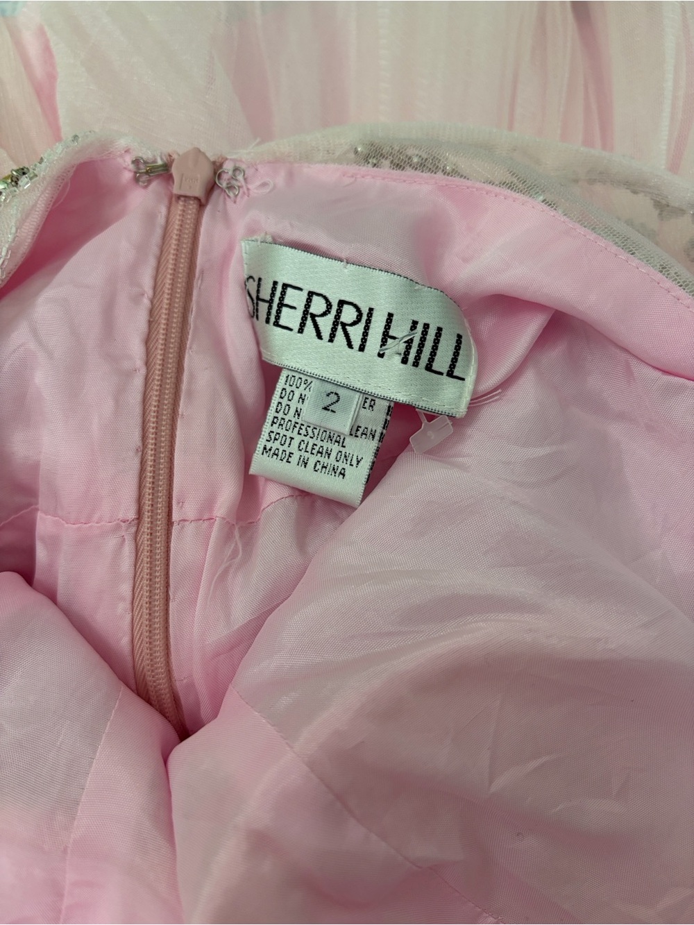 Y2K Sherri Hill beaded tulle cocktail dress - Picture 2 of 4